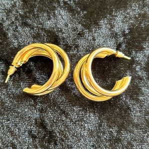 NEW fashion jewelry gold multi hoops